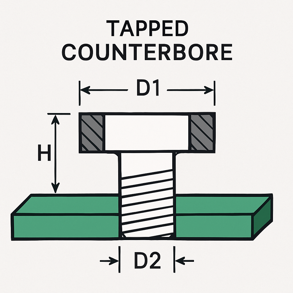 Tapped Counterbore in PCB Assembly Tapped Counterbore in PCB Assembly