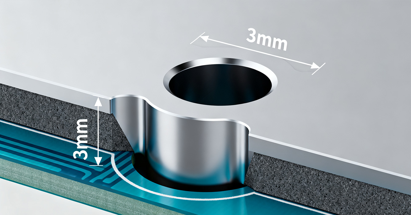 3mm Counterbore Sinkpad PCB