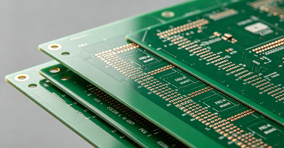 Close-up of high-precision solder mask registration on a multi-layer FR4 printed circuit board using LDI technology at ApolloPCB