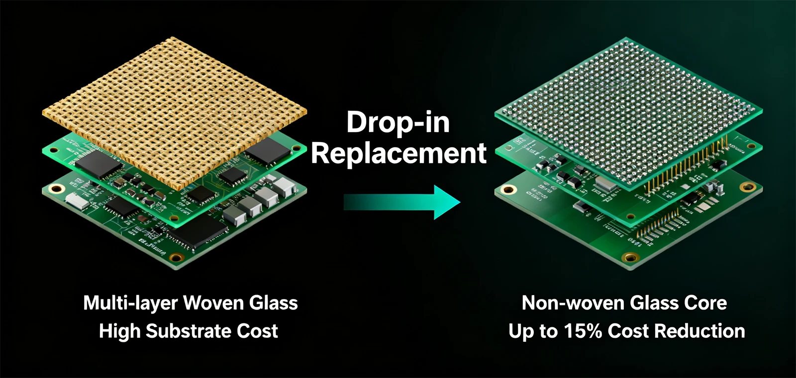 Cost and material structure comparison between standard FR4 and cost-effective CEM3 PCB substrate Cost and material structure comparison between standard FR4 and cost-effective CEM3 PCB substrate