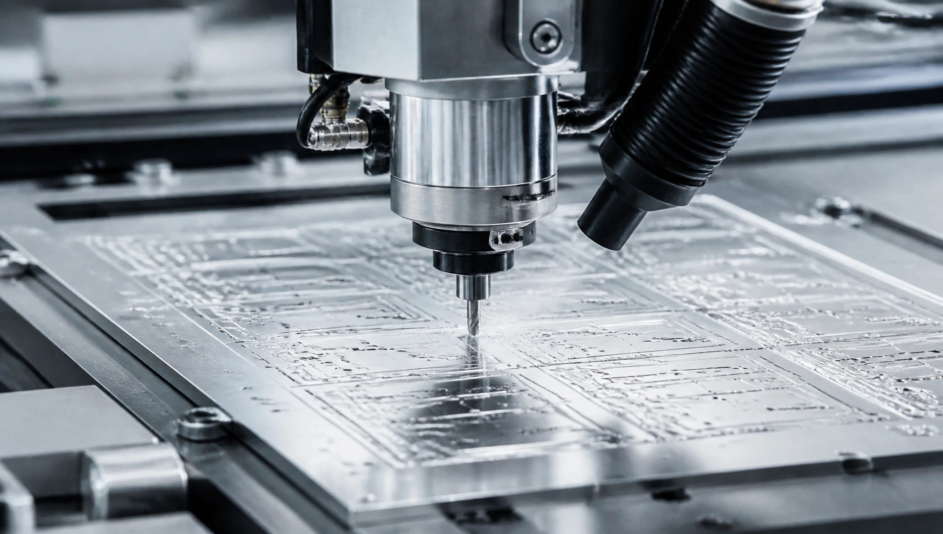Precision CNC routing and V-scoring process during custom aluminum pcb manufacturing Precision CNC routing and V-scoring process during custom aluminum pcb manufacturing