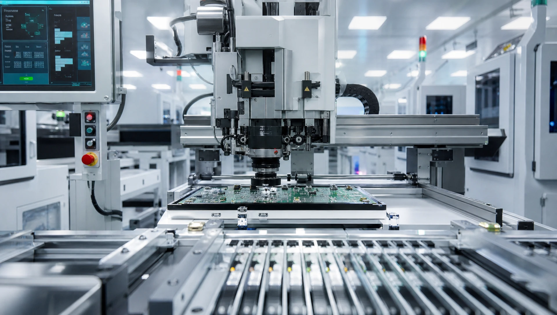 Automated High-Speed SMT Assembly Line in Electronics Manufacturing Factory